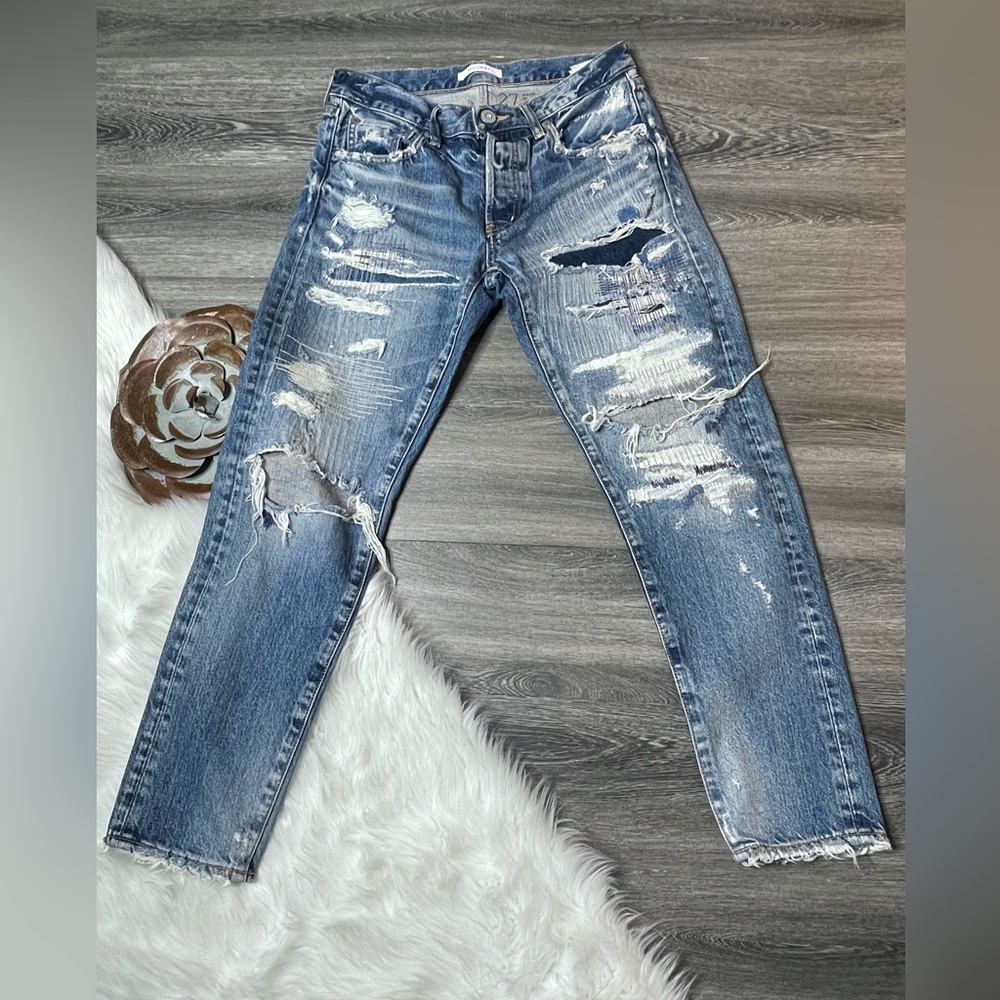 Moussy Jeans Women's 27 Distressed Made in Japan Ankle Length MSRP$350